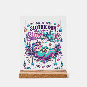 Licorne Slothicorne Magie Lente Marché Coloré