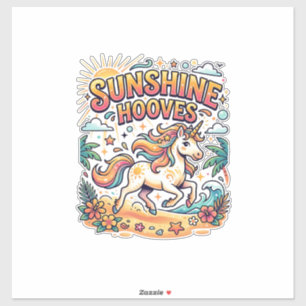 Licorne Sunshine Sabots Autocollant Commercial et