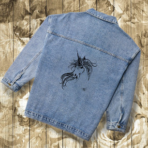 Licorne Tribale Élégante Fantaisie Encre Noire