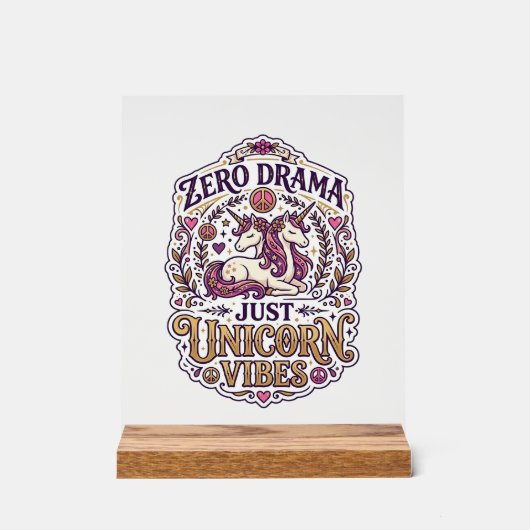 Licorne Zéro Drame Juste Licorne Vibes Élégant Bla (Recto)