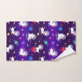 Licornes Arc-En-Ciel Dans L'Espace Ombre Violette (Serviette à main)