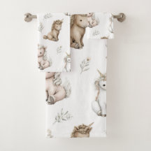 Licornes et fleurs à l'aquarelle douce Motif
