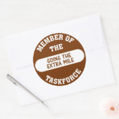 Lid van de Extra Mile Task Force Ronde Sticker (Envelop)