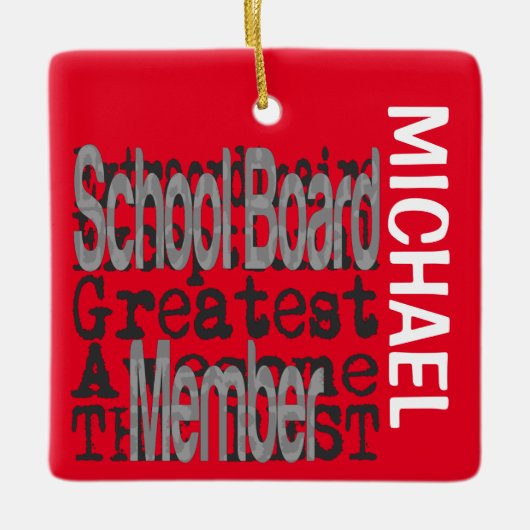 Lid van de schoolraad: Extraordinaire CUSTOM Keramisch Ornament (Voorkant)