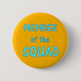 Lid van de Squad Button ~ Blauwe tekst op Geel