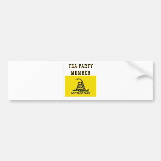 LID VAN DE TEA PARTIJ BUMPERSTICKER (Voorkant)