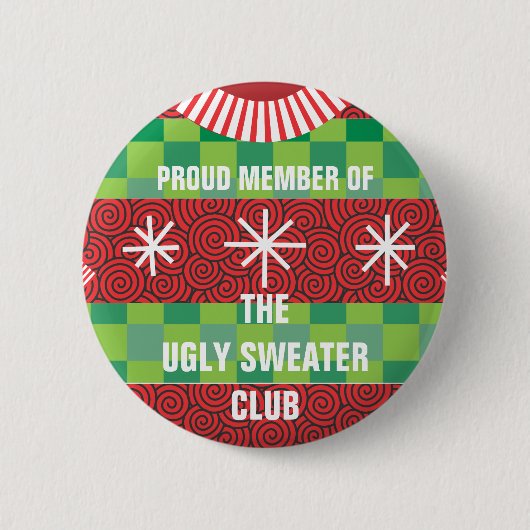 Lid van de Ugly Sweater Club Button (Voorkant)