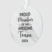 lid van een Geweldige team, de Naam van de Douane Ornament (voorkant)