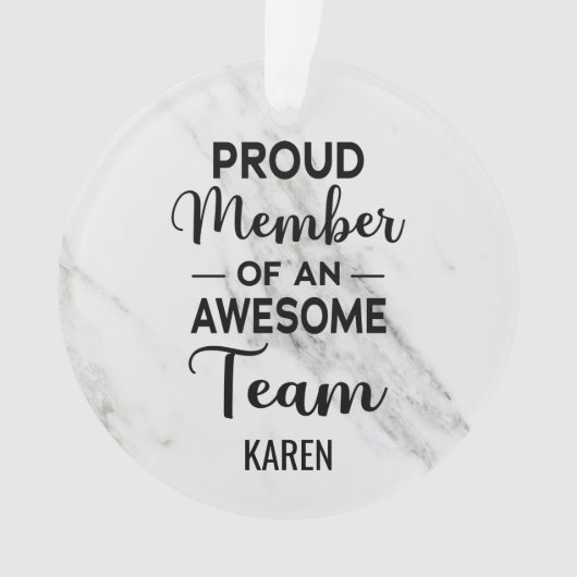 lid van een Geweldige team, de Naam van de Douane Ornament (voorkant)