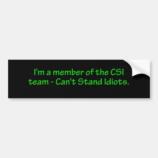 Lid van het CSI-team Bumpersticker (Voorkant)