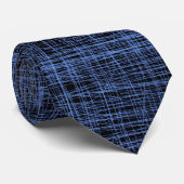 Lie detector Abstracte digitale Stripe Navy Two-si Stropdas (Opgerold)