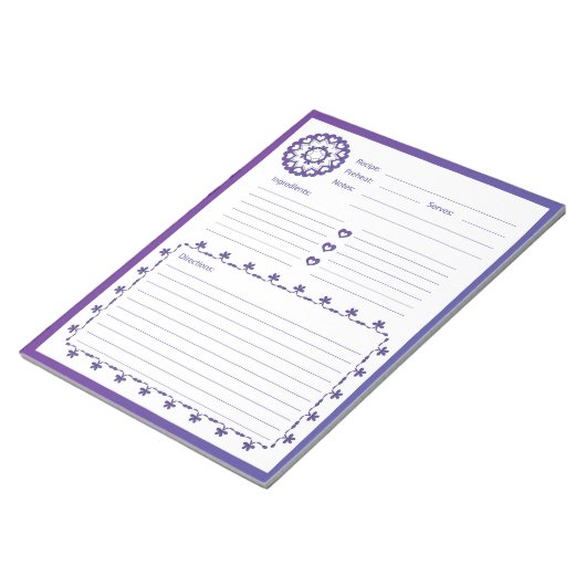 Lié par Love Recette Bloc-notes - Bleu (Incliné)