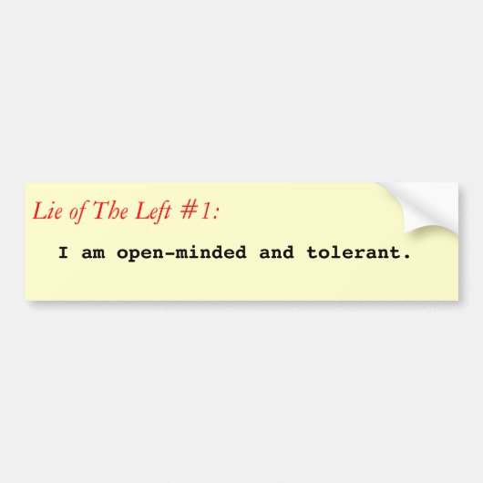 Lie van de linkerbumpersticker #1 bumpersticker (Voorkant)