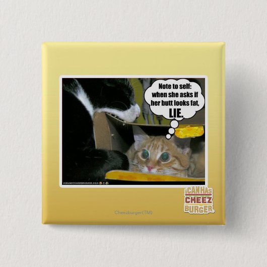 LIE VIERKANTE BUTTON 5,1 CM (Voorkant)