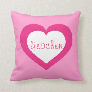 Liebchen wit en warm roze hart kussen