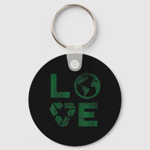 Liebe Earth Day 90s gerecycleerde kinderen of t Sleutelhanger
