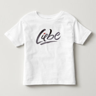 Liebe Love Hertz Heart Brush Lettering Calligraphy Kinder Shirts