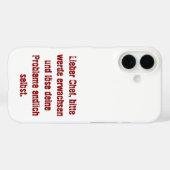 "Lieber Chef, bitte werde erwachsen..." Case-Mate iPhone Case (Achterkant (horizontaal))