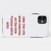 "Lieber Chef, bitte werde erwachsen..." Case-Mate iPhone Case (Achterkant (horizontaal))