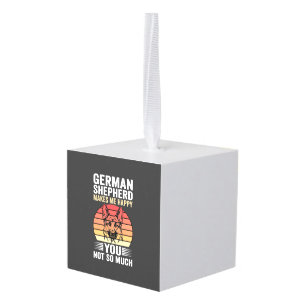 Liebhebber van Duitse Herdershond Funny Retro Kubus Ornament