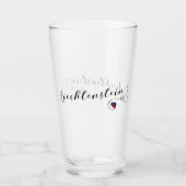 Liechtenstein Flag Heart Glas (Voorkant)