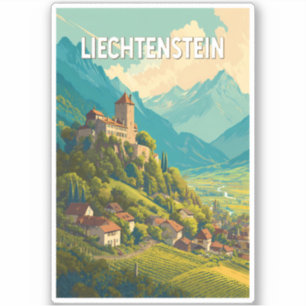 Liechtenstein Illustratie Reis Kunst Vintage Sticker