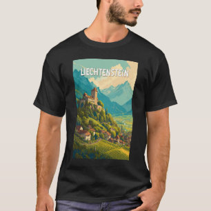 Liechtenstein Illustratie Reis Kunst Vintage T-shirt