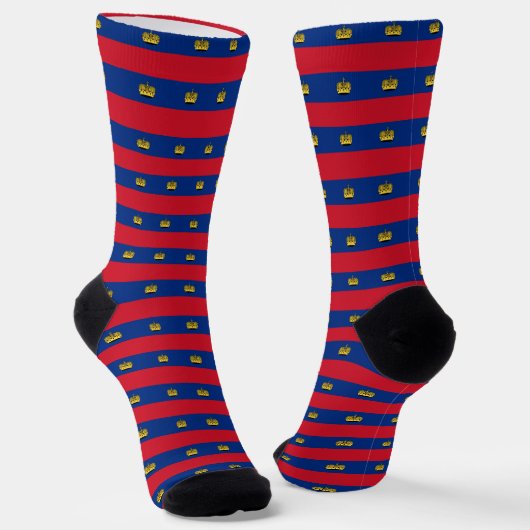 Liechtenstein Socks, patriottische mode Sokken (Gebogen)