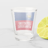 Liechtensteinse nationale dagvlag shot glas (Achterkant)
