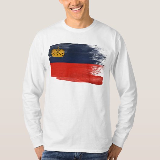 Liechtensteinse vlag t-shirt (Voorkant)