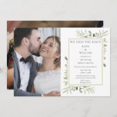 Lied The Knot Greenery Photo Mariage Faire-part (Devant / Derrière)