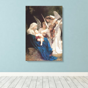 Lied van de engelen (1881) door Bouguereau Canvas Afdruk