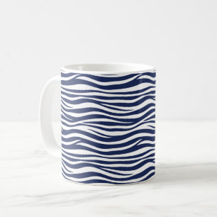 Lied van de zee Navy Blauwe Zeevaartstromen Koffiemok