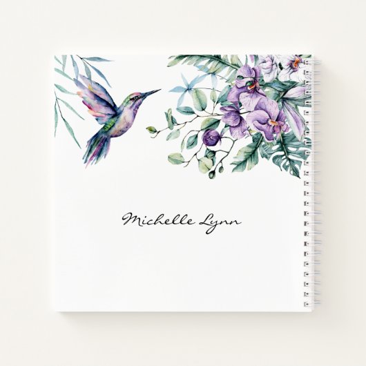 Liedje van Salomo 2:11-12 Kolibrie Bloemen Bijbel Notitieboek (Achterkant)