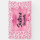 Lief 16 Gelukkige Verjaardag Luipaard Custom Spandoek (Verticaal)