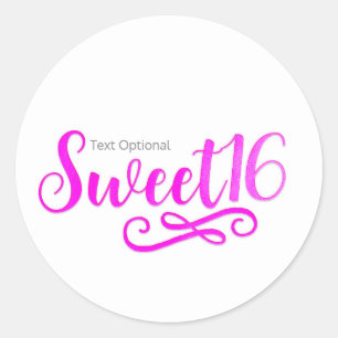 Lief 16 Heet Roze & Wit Verjaardagsfeestje Ronde Sticker