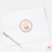 Lief 16 Roos Gouden Faux Glitter Hart Verjaardag Ronde Sticker (Envelop)