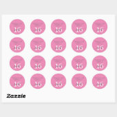 Lief 16 Roze dank u aangepaste naam Ronde Sticker (Vel)
