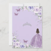 Lief 16 Verjaardag Paarse Bloemen Jurk Prinses Kaart (Achterkant)