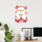 Lief 16 Welkomstbord Butterfly Royal Blue Dress Poster (Thuiskantoor)