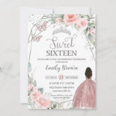 Lief 16 Zestien Verjaardag Blush Bloemen Bruin Mei Kaart (Voorkant)