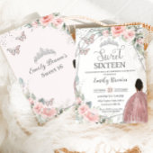 Lief 16 Zestien Verjaardag Blush Bloemen Bruin Mei Kaart