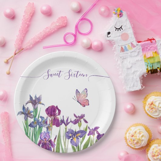 Lief 16script bloemenfeest Verjaardagsfeest Papieren Bordje (Feest)