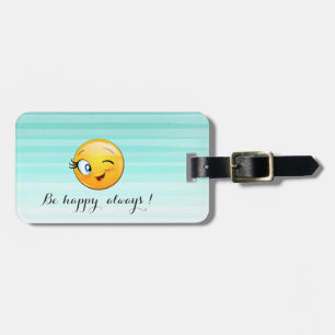 Lief aandoend knipogend Emoji-gezicht - wees altij Bagagelabel
