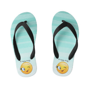Lief aandoend knipogend Emoji-gezicht - wees altij Kinder Teenslippers