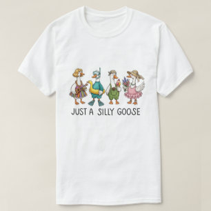 Lief Aangekleed Grappige Gans Squad Illustratie T-shirt