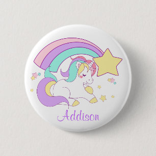 Lief Aangepast Gepersonaliseerd Magisch Regenboog Ronde Button 5,7 Cm