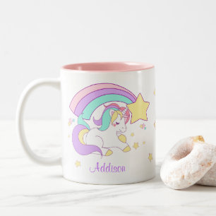 Lief Aangepast Gepersonaliseerd Magisch Regenboog Tweekleurige Koffiemok