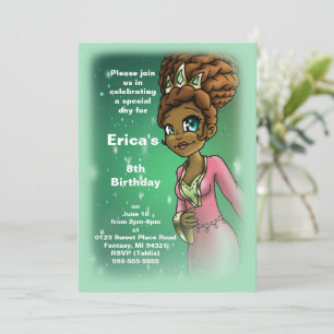 Lief Afrikaans Amerikaans Prinses Verjaardagsfeest Kaart