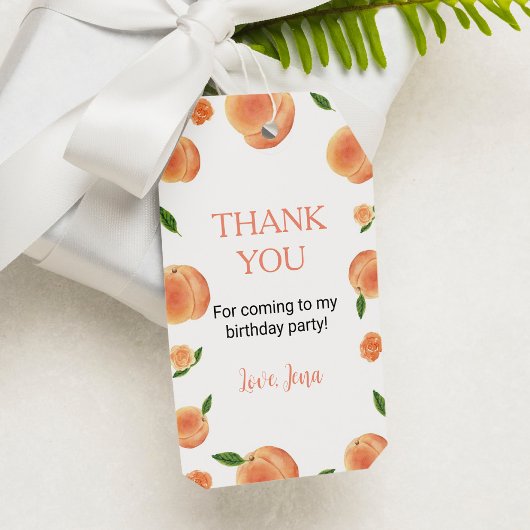 Lief als een perzik verjaardagsthema dank u Label Cadeaulabel